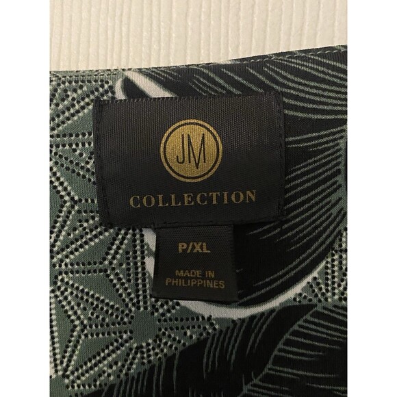 JM collection green floral blouse size PXL flared sleeve - Picture 4 of 9